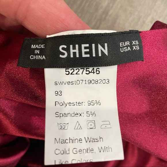 Deep red satin-look top from Shein with cross back detail and adjustable straps - Picture 7 of 7